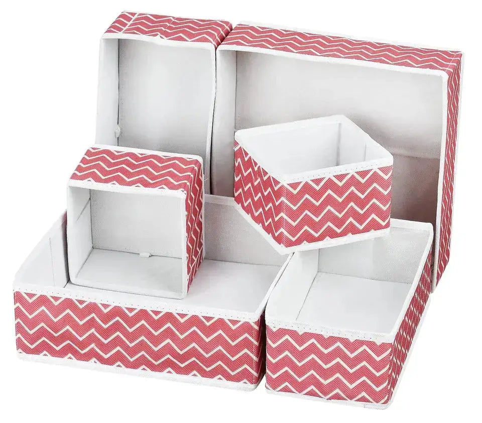 Drawer Organizer Set Pack of 6 Pink Multi Collection Online